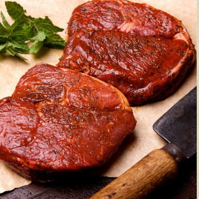 Minted Lamb Leg Steaks 8oz Sykes House Farm