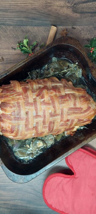 Bacon Wrapped Stuffed Turkey Breast